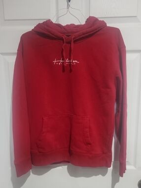 Hollister Red Pullover Hoodie with Script Label